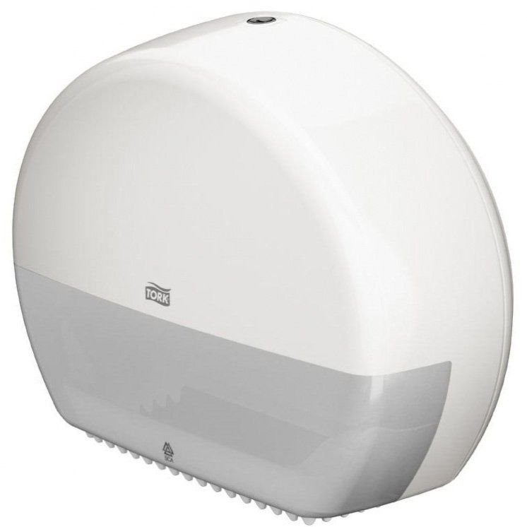 Диспенсер TORK для туалетной бумаги в мини рулонах пластиковый, белый, T2