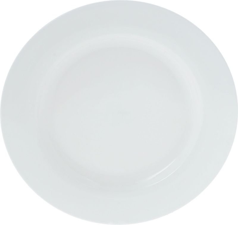 Тарелка обеденная, фарфор, белый