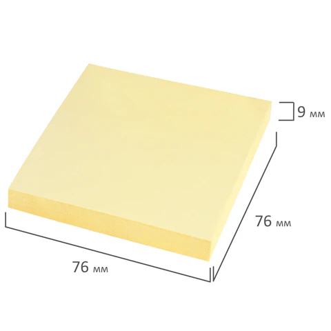 Блок самоклеящийся (стикеры) STAFF 76х76 мм, 100 листов