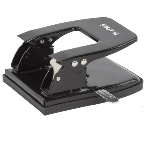 Дырокол металлический STAFF "Manager", до 30 листов, черный