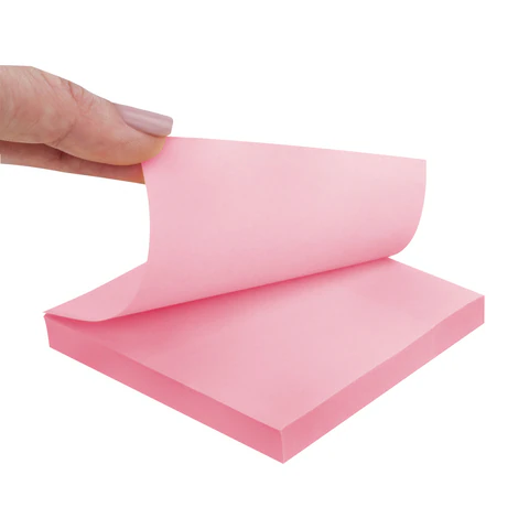 Блок самоклеящийся (стикеры) STAFF 76х76 мм, розовый, 100 листов