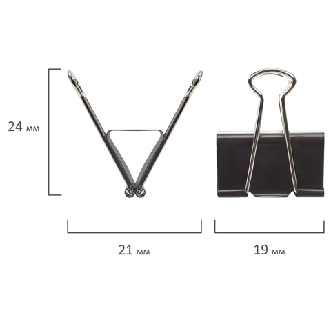 Зажимы для бумаг STAFF "EVERYDAY", КОМПЛЕКТ 12 шт., черные