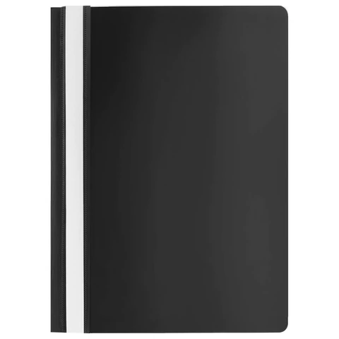 Папка-скоросшиватель пластиковый STAFF, А4, 100/120 мкм, черный