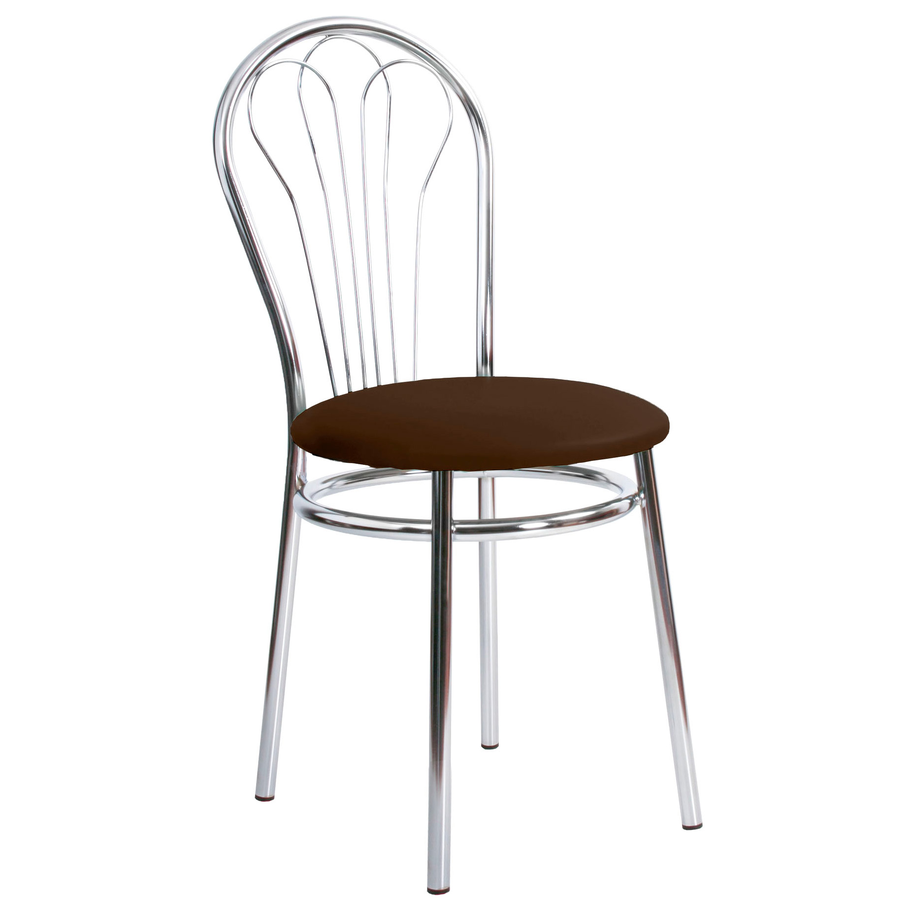 Стул ВАНЕССА хром , цвет темно-коричневый