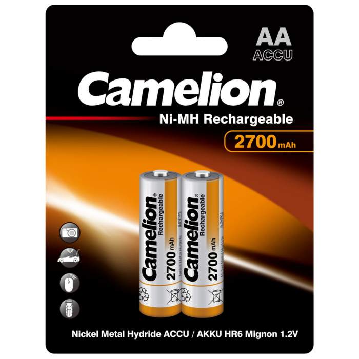 Аккумулятор Camelion NH-AA2700BP2 24/384, 1.2V, 2700 мА/ч, 2 шт.