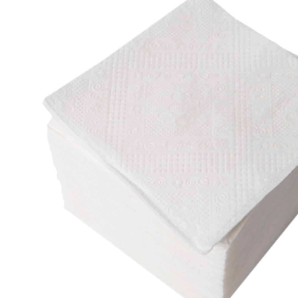 Салфетки бумажные, 1 слой, 100 шт, 24x24 см, белый