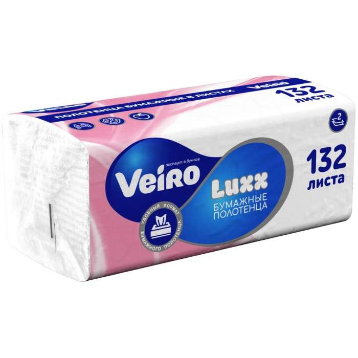 Полотенца бумажные Veiro Luxx, V - сложение, 132 листа, 2 слоя