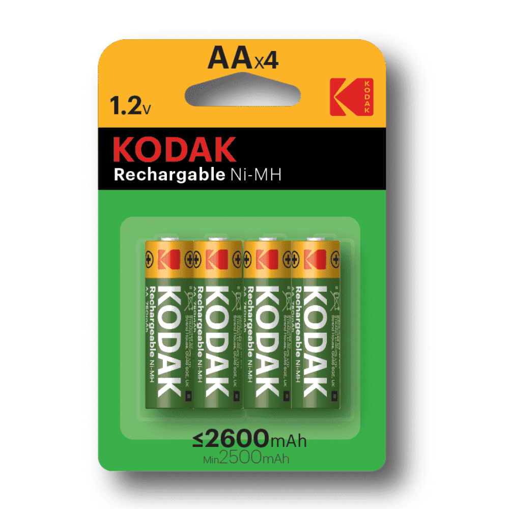 Аккумуляторные батареи Kodak Ni-Mh, 2600мА/ч, 1.2 V, 4 шт.