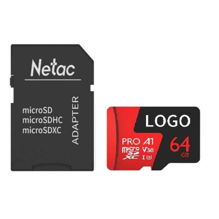 Карта памяти Netac MicroSDXC 64GB V30/A1/C10 P500 Extreme Pro с адаптером
