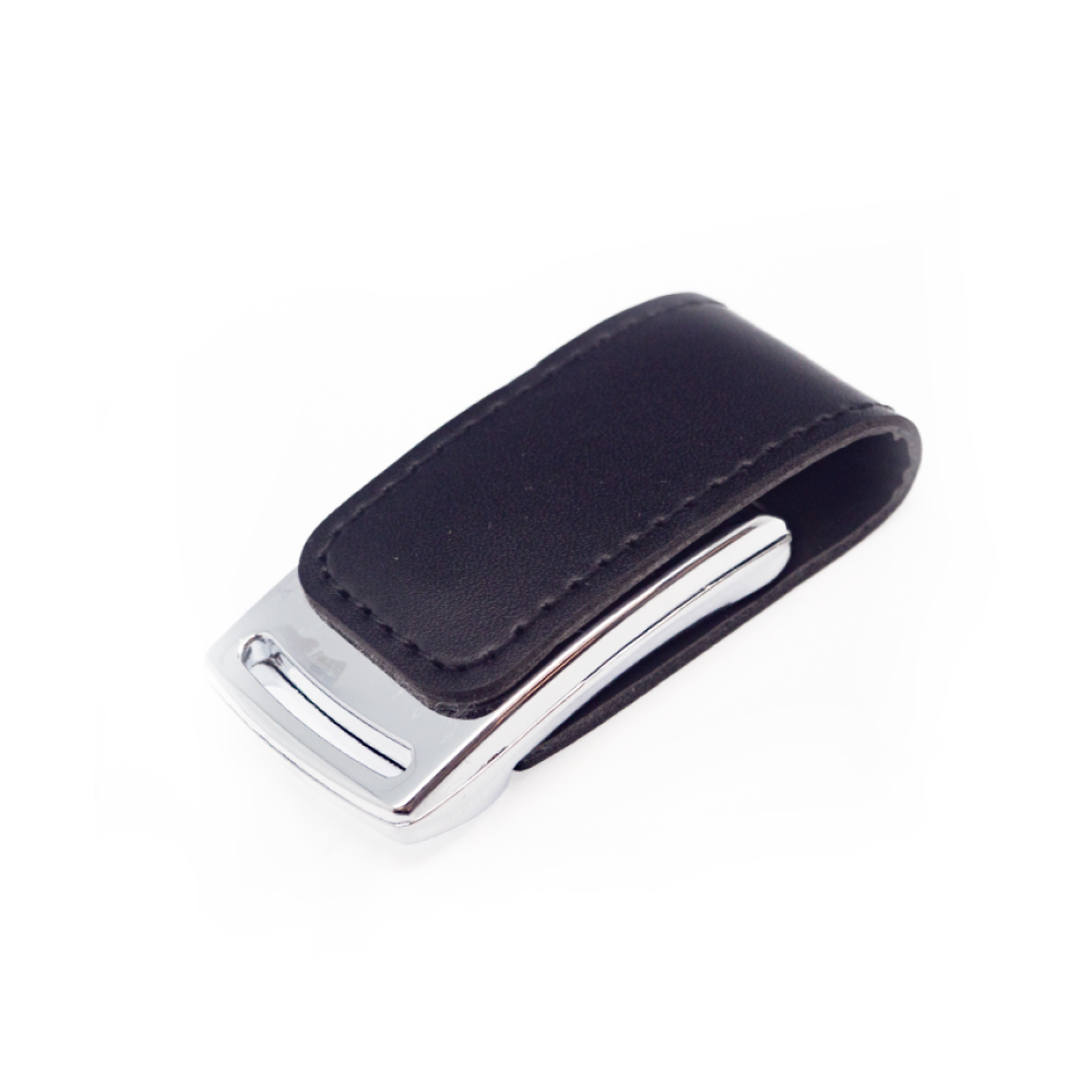 USB Flash 2.0 32 Gb VDL-014, метал, кож.зам., черный