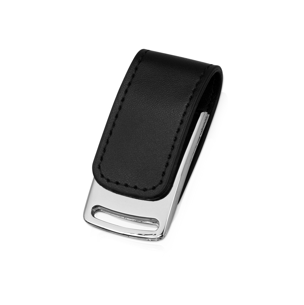 USB Flash 2.0 32 Gb VDL-014, метал, кож.зам., черный