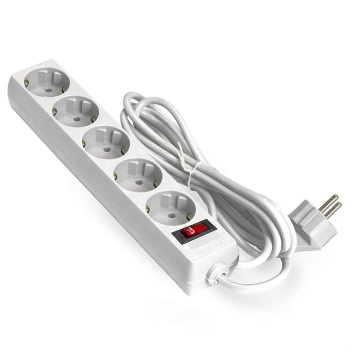 Сетевой фильтр ExeGate SP-5-3W, EX221187RUS, 5 розеток, 3 м, белый