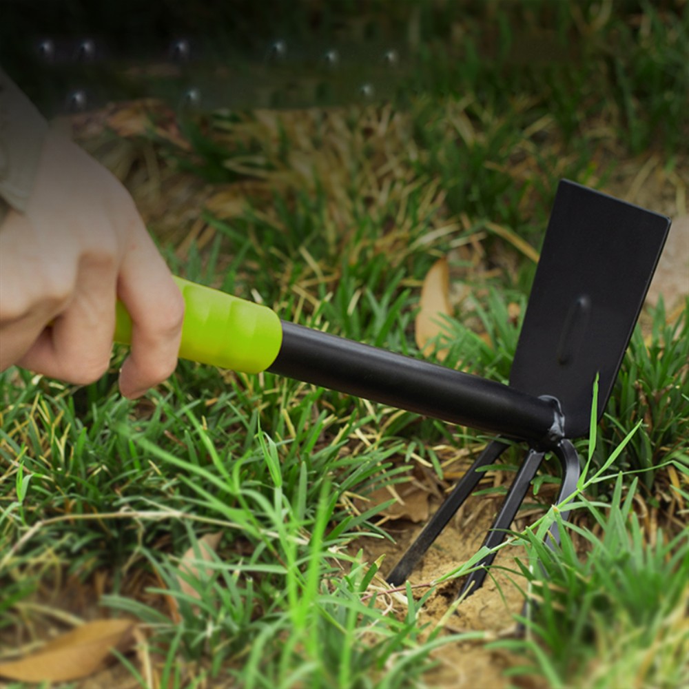 Тяпка садовая Deli GS EDL580814, 300 мм, трехзубая, двухсторонняя, зеленый