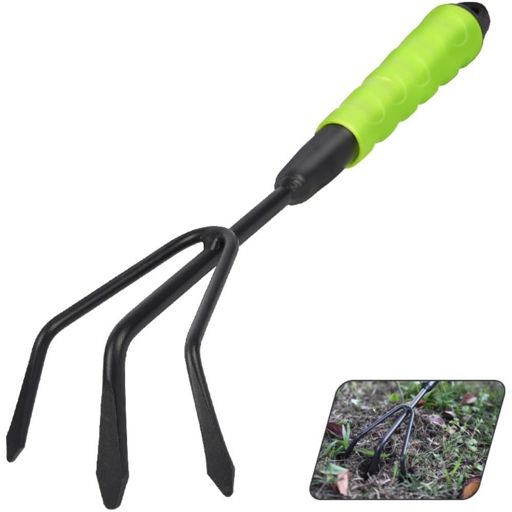 Тяпка садовая Deli GS EDL580815, 300 мм, трехзубая, зеленая