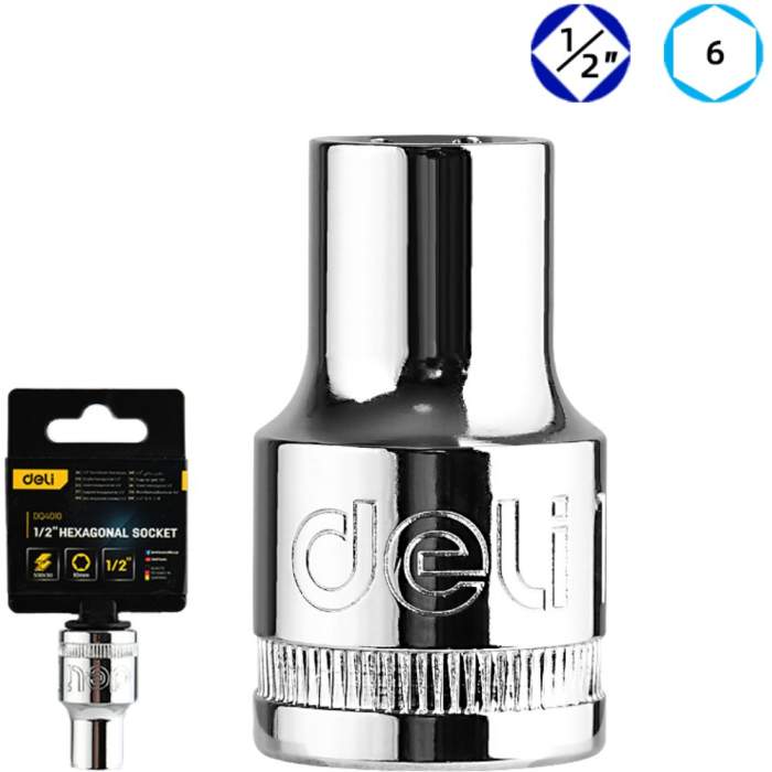 Головка торцевая шестигранная Deli YS EDQ4010 1/2