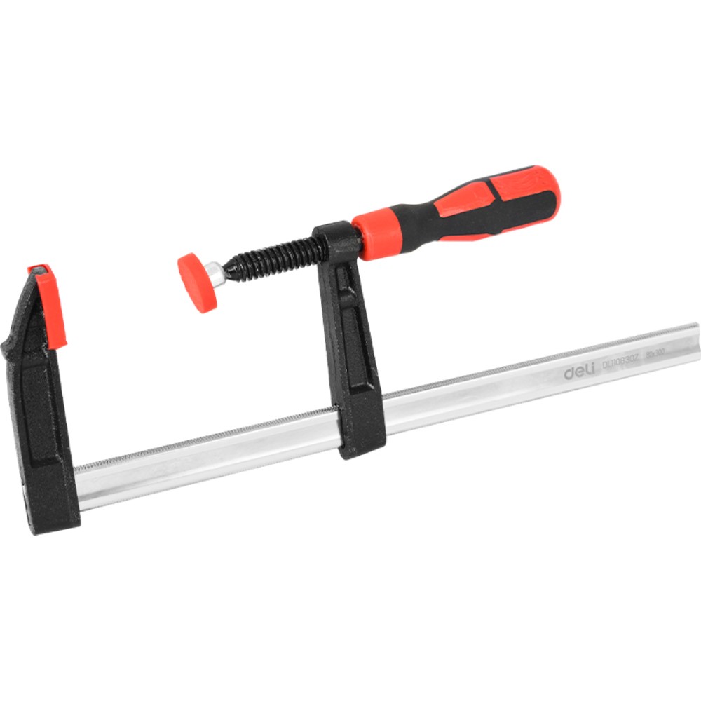 Струбцина F-образная Deli RS EDL110830Z, 80х300 мм, усиленная, черный, красный