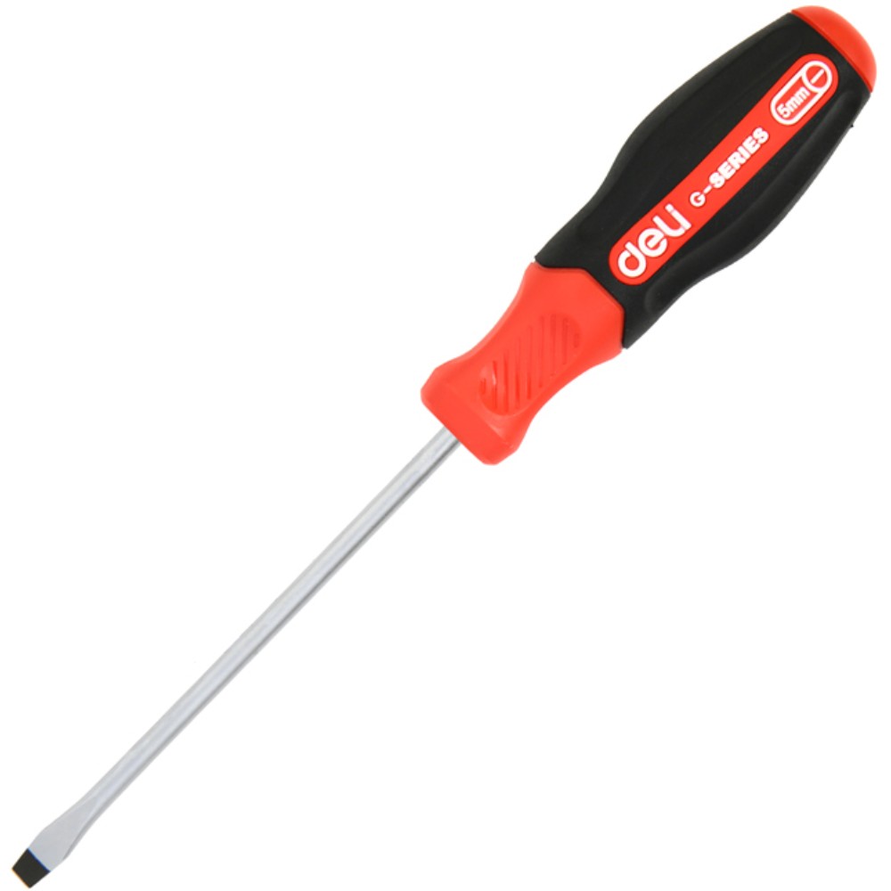 Отвертка Deli RS EDL3443, SL5x75 мм., черный, красный