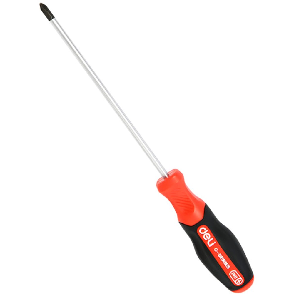 Отвертка Deli RS EDL3458, PH1х150 мм., черный, красный
