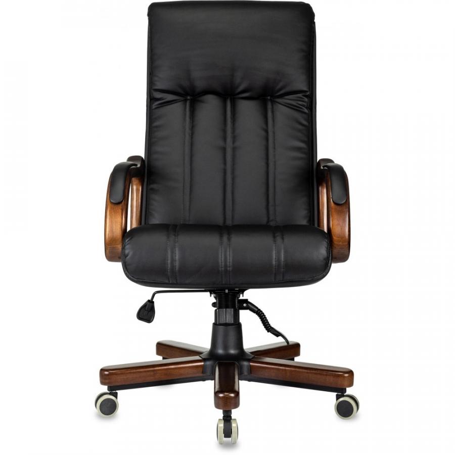 Кресло для руководителя Бюрократ T-9932WALNUT, экокожа, черный, металл, дерево