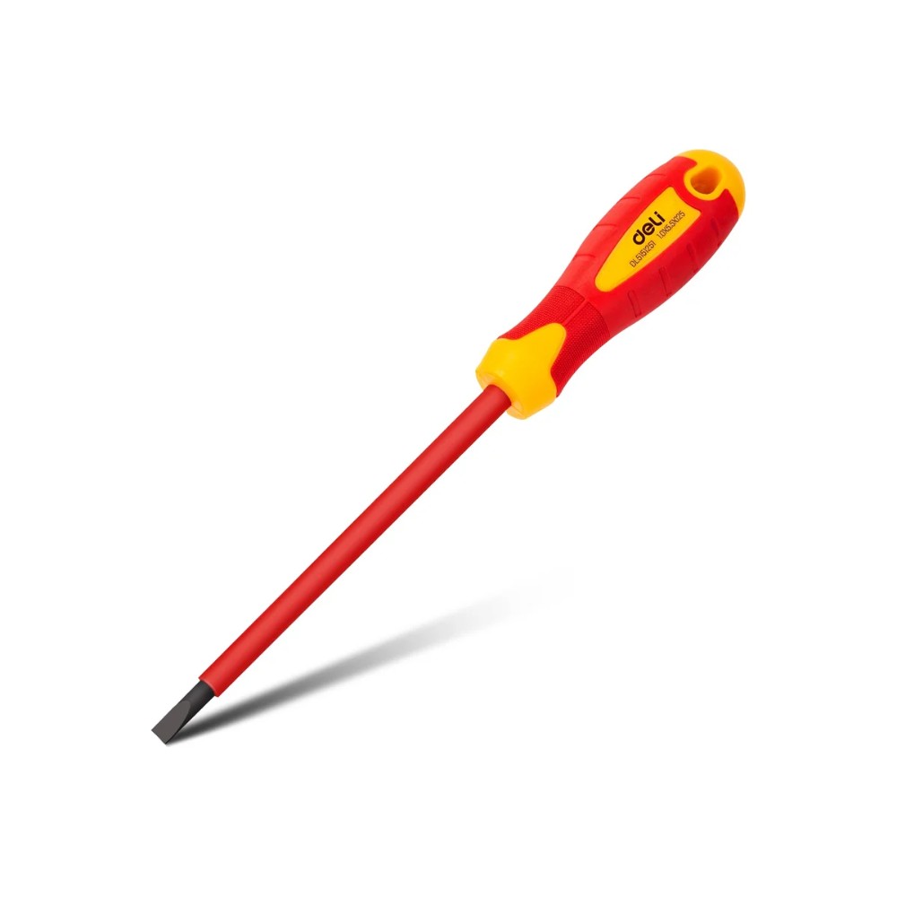 Отвертка диэлектрическая Deli YS EDL5151251, SL5,5х125 мм, желтый, красный