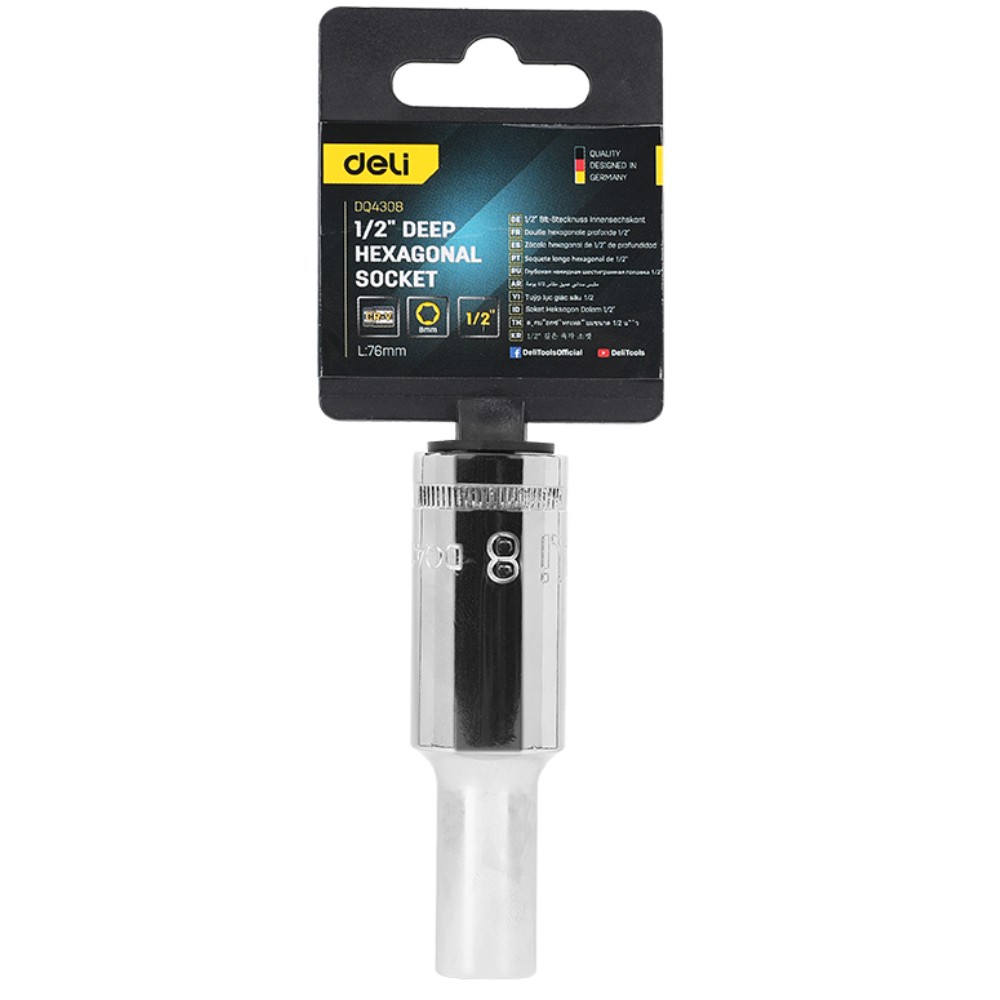Головка торцевая шестигранная Deli YS EDQ4308 1/2