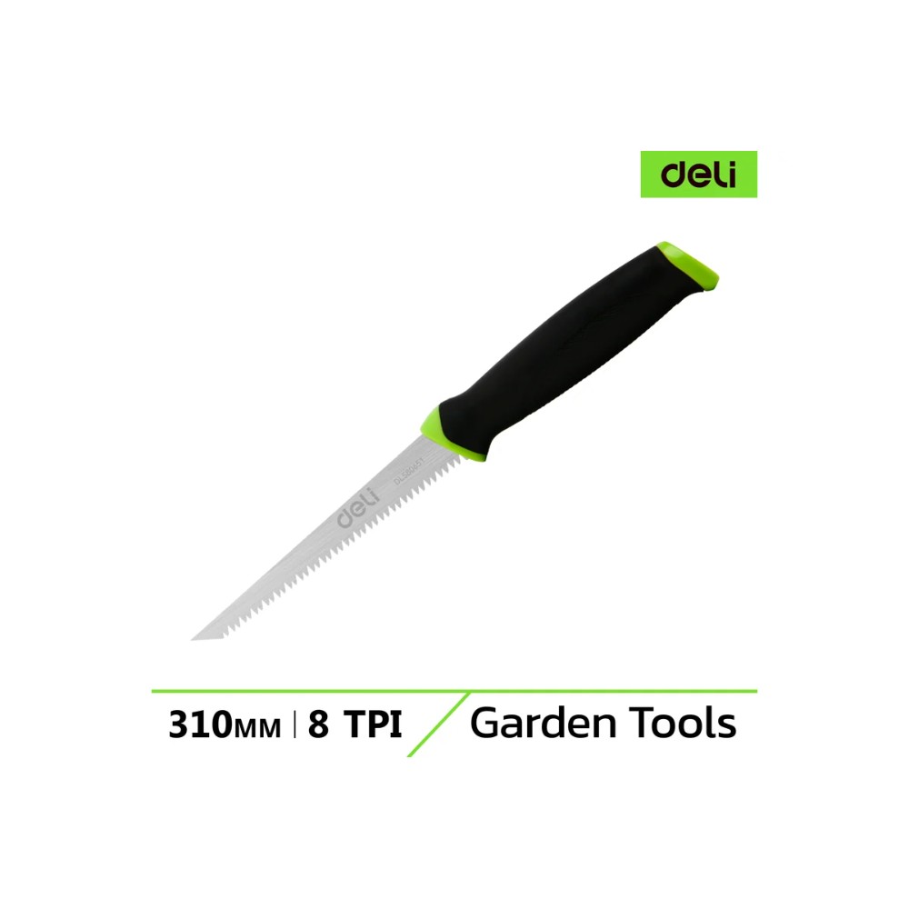 Пила-нож садовая Deli GS EDL580651, 170 мм, 8TPI, черный, зеленый