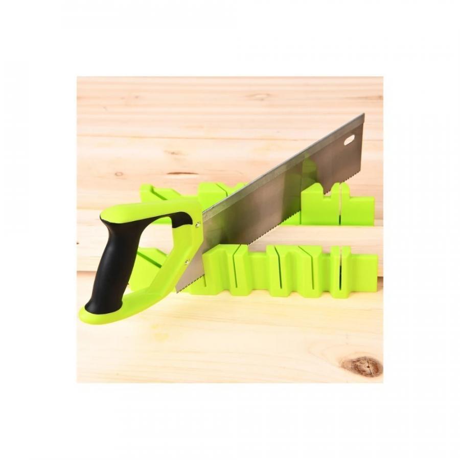 Стусло с ножовкой Deli GS EDL580900, 22.5°/45°/90°, 13 TPI, 300 мм, черный, зеленый