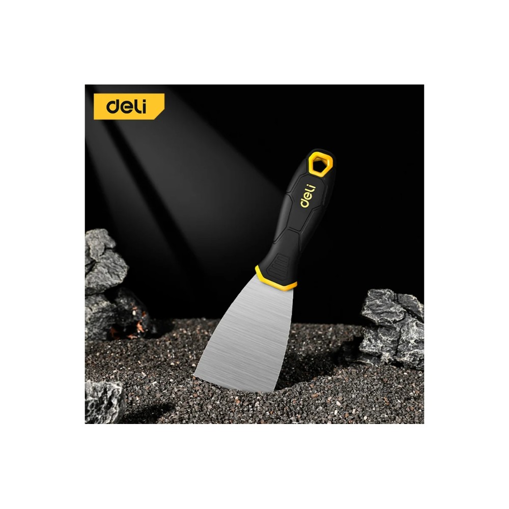 Шпатель нержавеющий Deli YS EDL-HD2-5, 63 мм, ручка 2K, черный, желтый