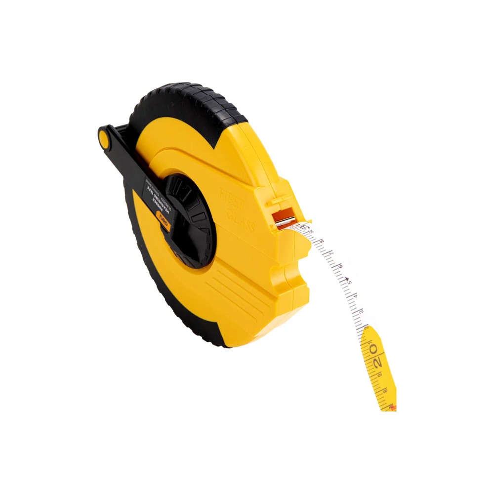 Мерная лента Deli YS EDL9850ZY, 50 м х 14,5 мм, лента фиберглас, пластиковый корпус, желтый, черный