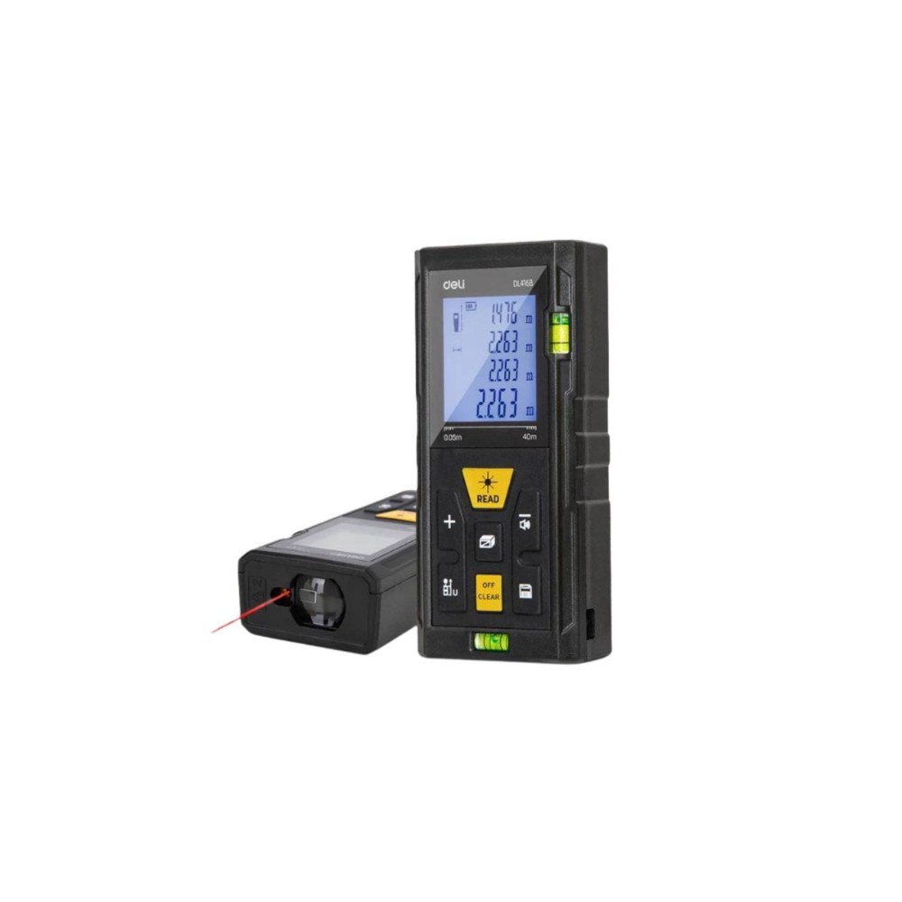 Дальномер лазерный Deli YS EDL4168, 60 м, желтый, черный