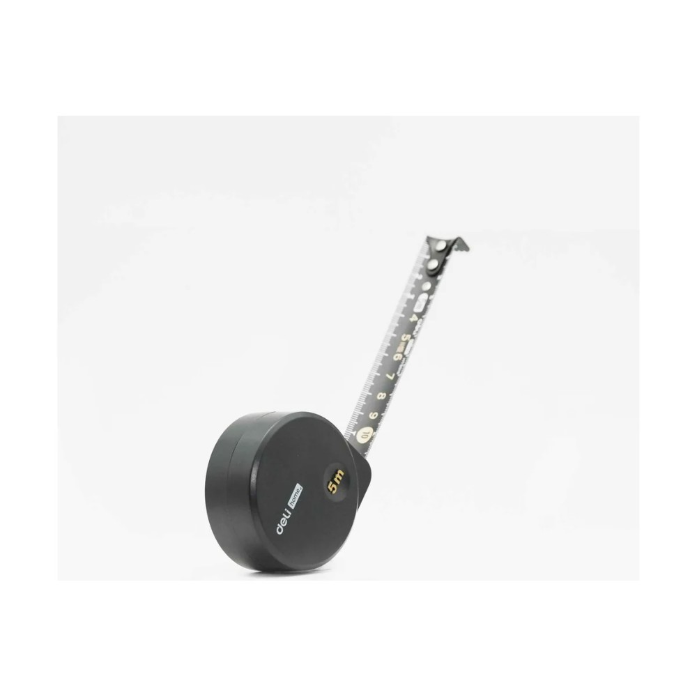 Рулетка Deli HS EHT8519, 5 м х 19 мм, Soft Touch, черный
