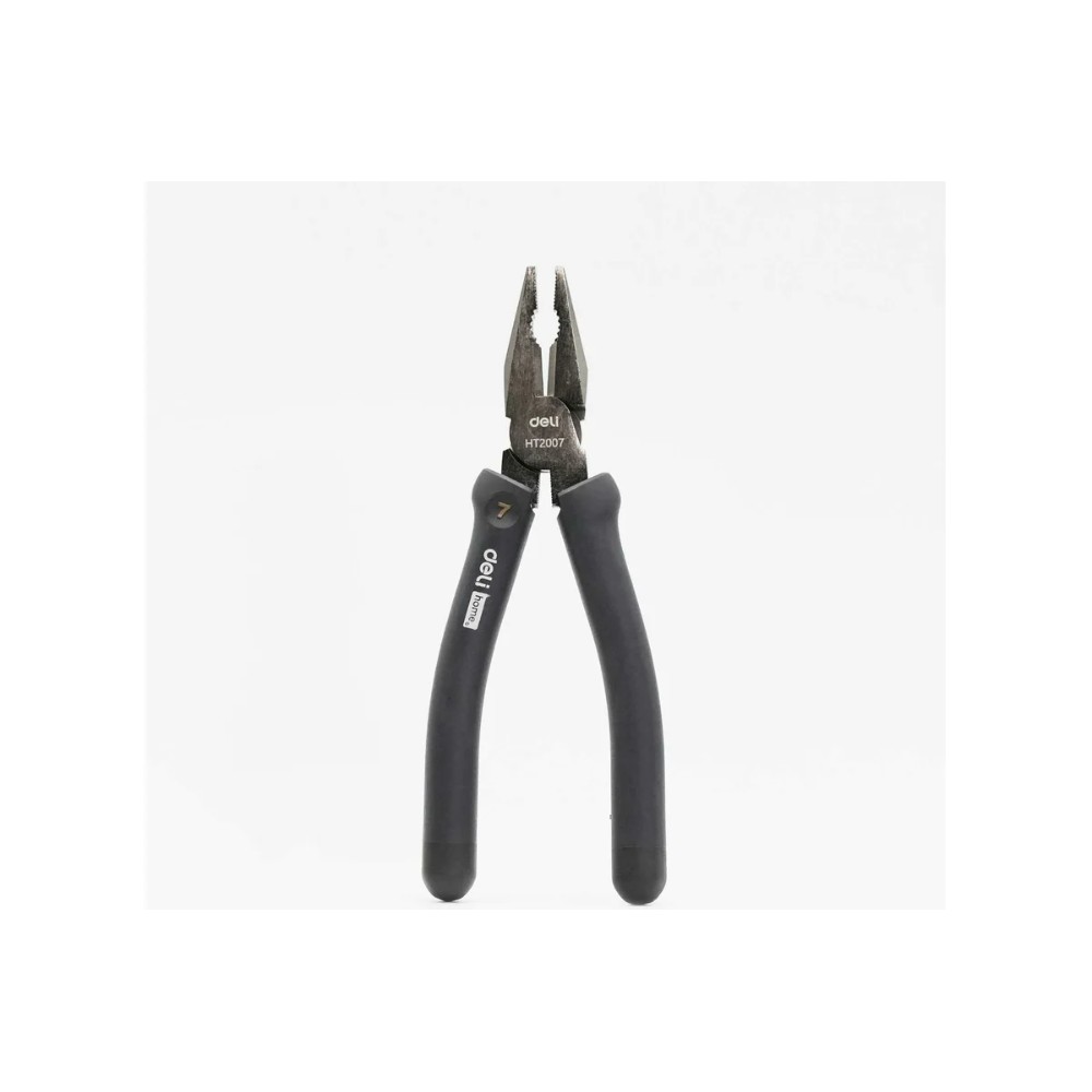 Длинногубцы Deli HS EHT2007, 180 мм, Soft Touch, черный