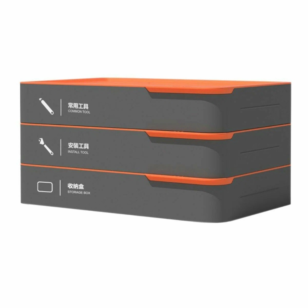 Набор ручного инструмента Deli HS H1001-ADE, 15 предметов, бокс, Soft Touch, оранжевый
