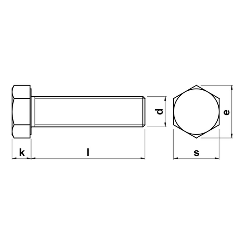 Болт шестигранный М10х60 мм, DIN 933/ГОСТ 7798-70, цинк, 1 кг