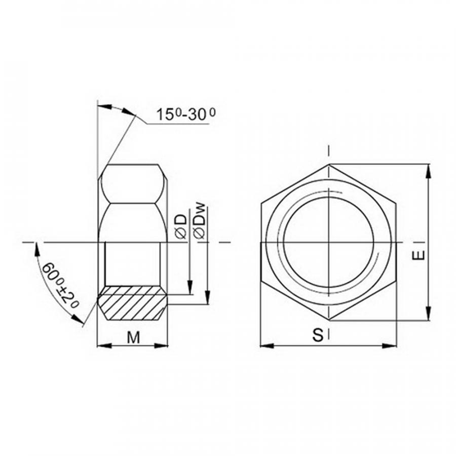 Гайка шестигранная М8, DIN 934/ГОСТ 5927-70, цинк, 5 кг.