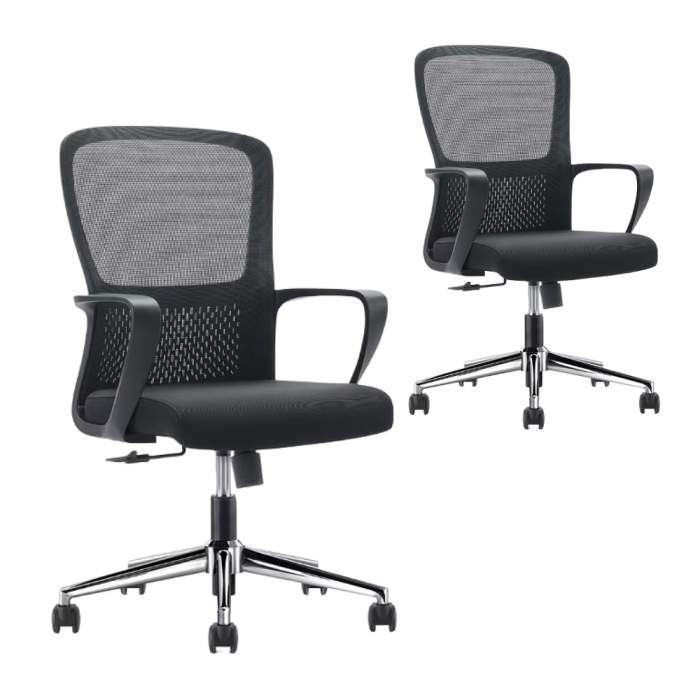 Кресло компьютерное SitZone U-069B, сетка, ткань, черный, 2 шт/упак