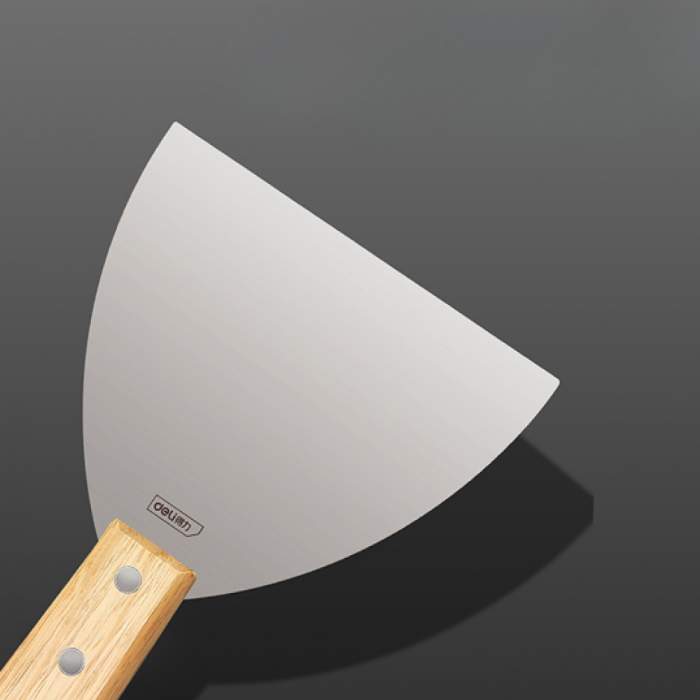 Шпатель Deli YS DL-HD4C, нержавеющий, 100 мм, деревянная рукоятка