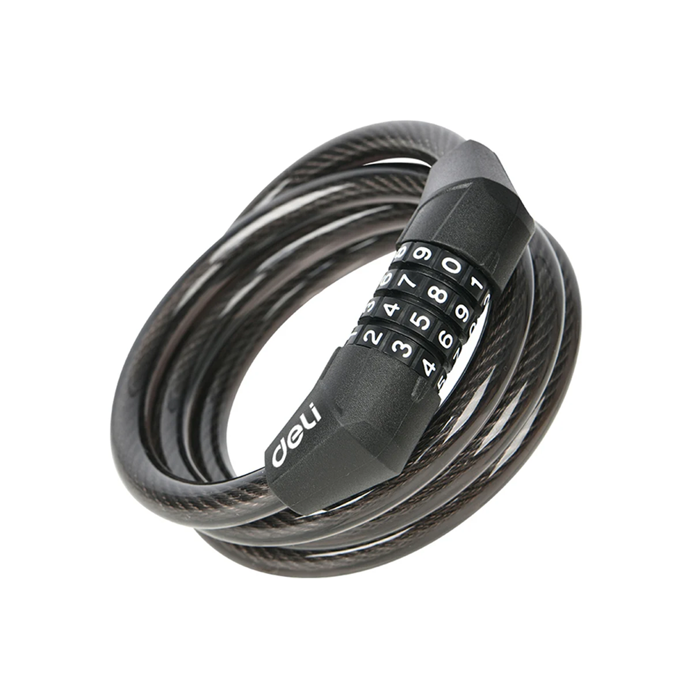Замок тросовый велосипедный Deli YS EDL508051, 10 x 1200 мм, кодовый