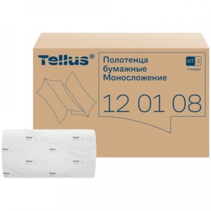 Полотенца бумажные Tellus Моносложение Стандарт, листовые, 1-сл., 250 листов, H3