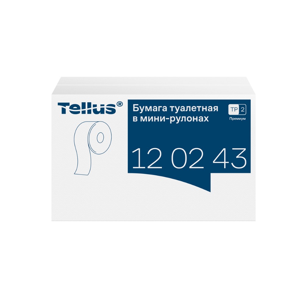 Бумага туалетная Tellus Премиум TP2, в мини-рулонах, 170 м, 2 слоя