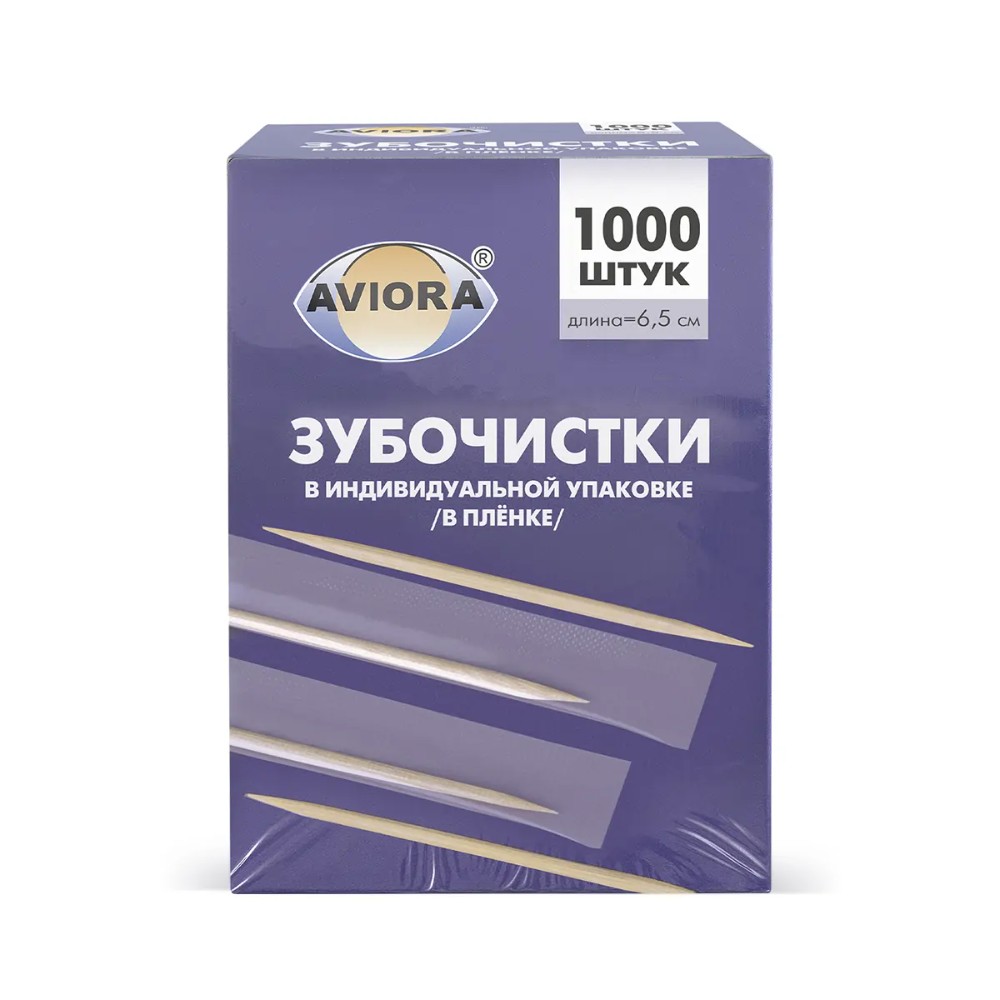Зубочистки в индивидуальной PP упаковке, 1000 шт/упак