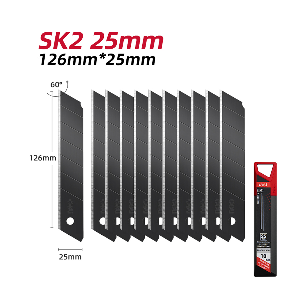 Лезвие для строительного ножа Deli EDL-DP252, 25 мм, 10 шт.