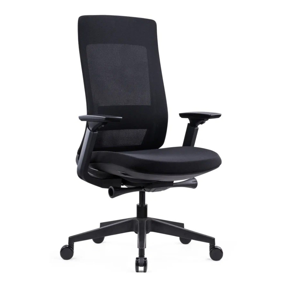 Кресло компьютерное SitZone E-VL002B, сетка, ткань, пластик, черный