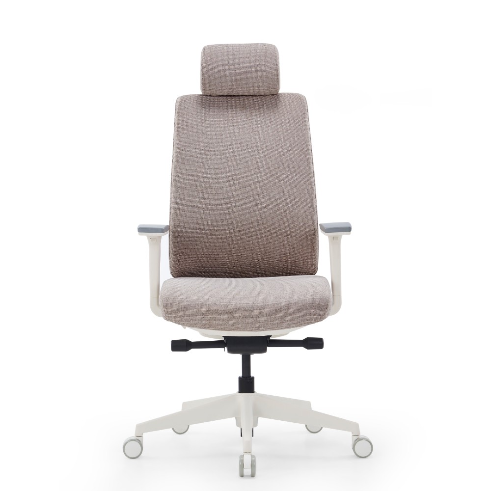 Кресло компьютерное SitZone CH-K55A-BS, ткань, бежевый, пластик, корпус белый