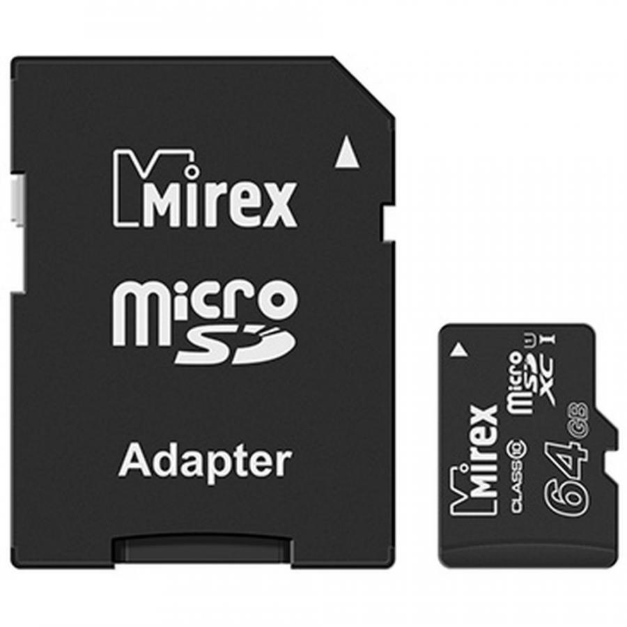 Карта памяти Mirex UHS-I MicroSDXC 64GB V30/A1/C10 (Class 10)