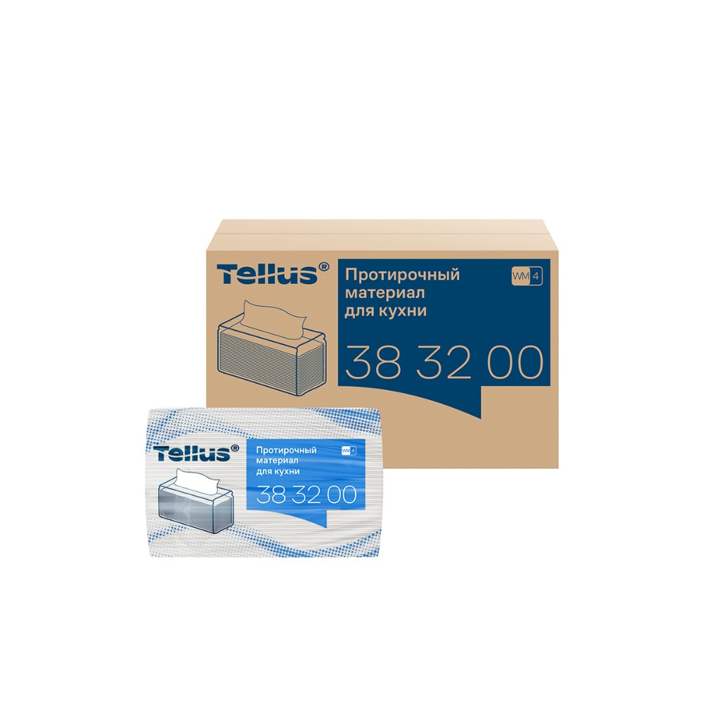 Протирочный материал нетканый Tellus, для кухни, 1 слой, 75 листов, WM4