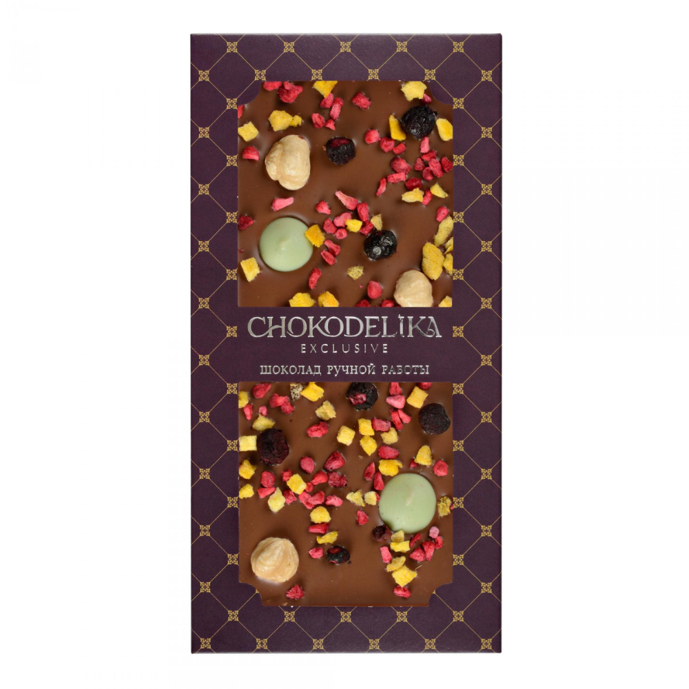 Шоколад молочный с украшением 