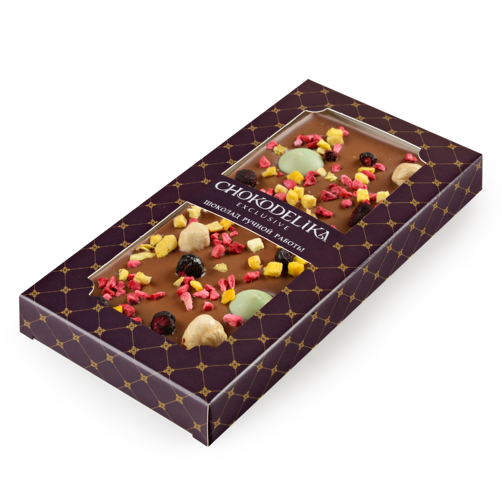 Шоколад молочный с украшением 