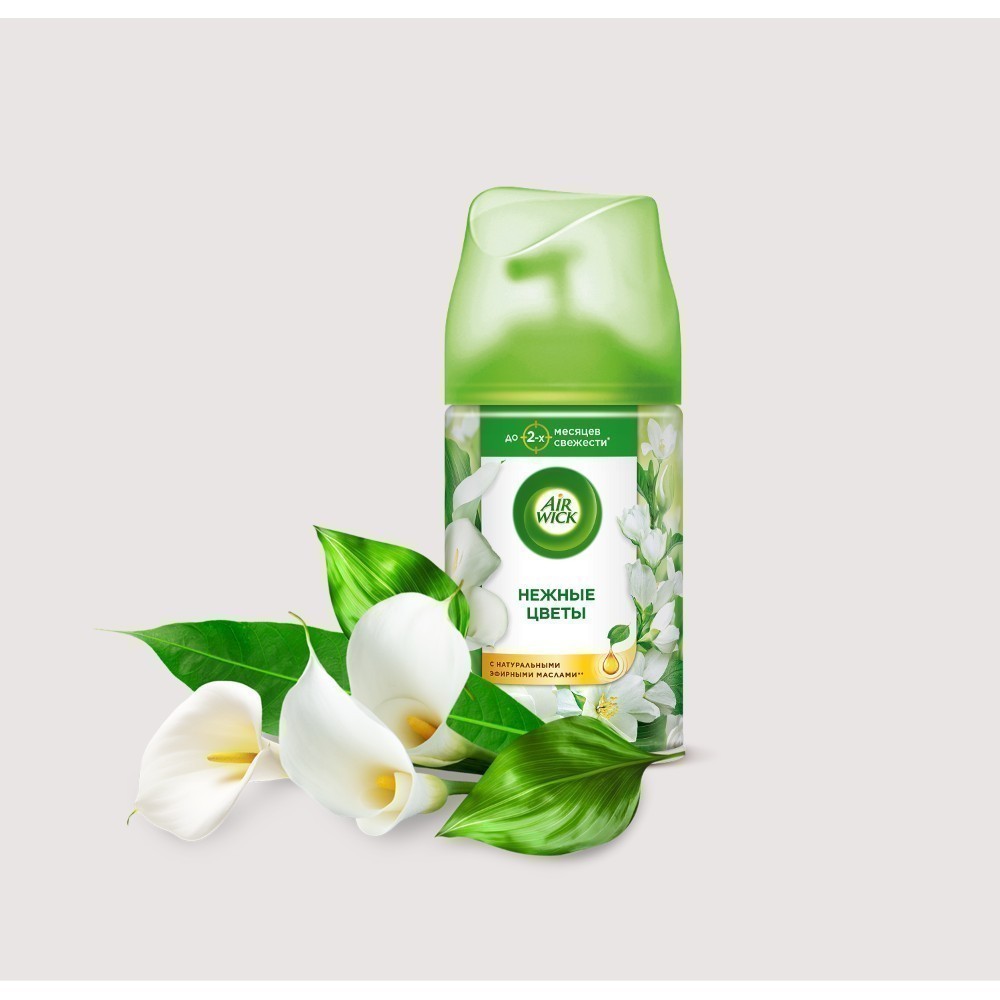 Освежитель воздуха Air Wick Fresh Matic Нежные цветы, сменные аэрозольные баллоны, 250 мл