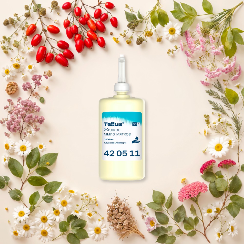 Мыло жидкое Tellus Комфорт, 1 л, мягкое, SC1